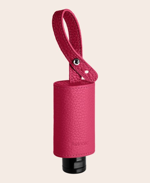 CarryME-Set Classic pink Leder-Taschenanhänger Pericosa RefreshME Hand Desinfektionsgel