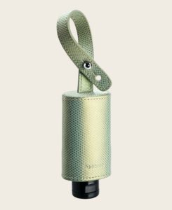 CarryME-Set TREND Schlange grün RefreshME Hand-Gel Desinfektion Leder Etui
