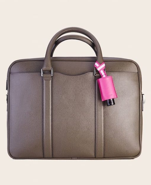 CarryME-Set PURE pink Tasche olive Handgel Leder-Etui