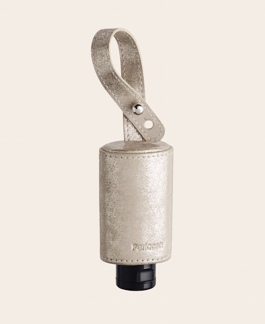 CarryME-Set TREND gold Hygiene Handgel Leder Taschenanhänger